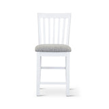 Laelia Tall Bar Chair Stool Set of 6 Solid Acacia Wood Coastal Furniture - White - Side View