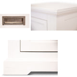 Laelia Buffet Table 166cm 2 Door 3 Drawer Acacia Wood Coastal Furniture -White - Close-Up Angle