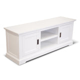 Laelia ETU Entertainment TV Unit 160cm 2 Door Solid Acacia Wood Coastal - White - Top-Down View