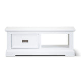Laelia Coffee Table 120cm Solid Acacia Timber Wood Coastal Furniture - White - Side View