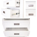 Laelia Bookshelf Bookcase 4 Tier Solid Acacia Wood Coastal Furniture - White - Rear View