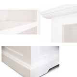 Laelia Bookshelf Bookcase 4 Tier Solid Acacia Wood Coastal Furniture - White - Close-Up Angle