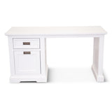 Laelia Study Computer Desk 150cm Office Executive Table Solid Acacia Wood -White - Side View