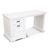 Laelia Study Computer Desk 150cm Office Executive Table Solid Acacia Wood -White - Top-Down View