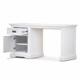 Laelia Study Computer Desk 150cm Office Executive Table Solid Acacia Wood -White - 45-Degree Angle
