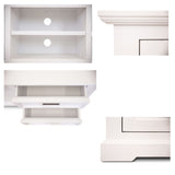 Laelia ETU Entertainment TV Unit 220cm 2 Door Solid Acacia Wood Coastal - White - Top-Down View