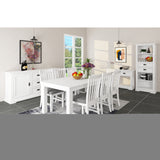 Laelia 9pc Dining Set 220cm Table 8 Chair Acacia Wood Coastal Furniture - White - Side View