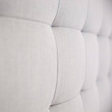 Volga Queen Bed Platform Frame Fabric Upholstered Mattress Base - Grey - Low Angle