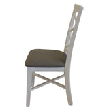 Daisy Dining Chair Set of 2 Solid Acacia Timber Wood Hampton Furniture - White - Top-Down View