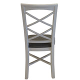 Daisy Dining Chair Set of 2 Solid Acacia Timber Wood Hampton Furniture - White - 45-Degree Angle
