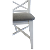 Daisy Dining Chair Set of 2 Solid Acacia Timber Wood Hampton Furniture - White - Rear View