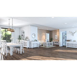 Daisy Buffet Table 180cm 4 Glass Door Solid Acacia Wood Hampton Furniture -White - Front View