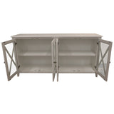 Daisy Buffet Table 180cm 4 Glass Door Solid Acacia Wood Hampton Furniture -White - Rear View