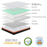 Heavenly Single Size Memory Foam Medium-Firm Feel 31cm Mattress - 45-Degree Angle