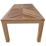 Rosemallow Dining Table 180cm 6 Seater Parquet Top Solid Messmate Timber Wood - Top-Down View