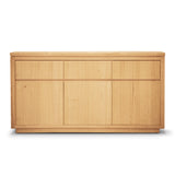 Rosemallow Buffet Table 165cm 3 Door 3 Drawer Solid Messmate Timber - Natural - Side View