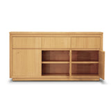 Rosemallow Buffet Table 165cm 3 Door 3 Drawer Solid Messmate Timber - Natural - Rear View