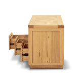 Rosemallow ETU Entertainment TV Unit 185cm 3 Drawer Solid Messmate Timber Wood - 45-Degree Angle