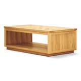 Rosemallow Coffee Table 130cm Parquet Top Solid Messmate Timber Wood - Natural - Top-Down View
