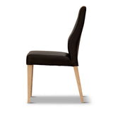 Rosemallow Dining Chair Set of 6 PU Leather Seat Solid Messmate Timber - Black - Top-Down View
