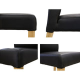 Rosemallow Dining Chair Set of 6 PU Leather Seat Solid Messmate Timber - Black - 45-Degree Angle