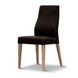 Rosemallow 7pc Dining Set 180cm Table 6 Black PU Chair Solid Messmate Timber - Rear View