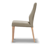 Rosemallow 7pc Dining Set 180cm Table 6 Silver PU Chair Solid Messmate Timber - Close-Up Angle