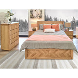 Rosemallow 4pc King Bed Frame Bedroom Suite Timber Bedside Tallboy Package Set - Front View