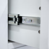 Celosia Bedside Table 3 Drawers Storage Cabinet Nightstand End Tables - White - Low Angle