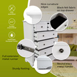 Celosia Tallboy 6 Chest of Drawers Solid Acacia Wood Bed Storage Cabinet - White - Top-Down View