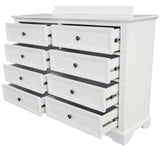Celosia Dresser 8 Chest of Drawers Bedroom Acacia Timber Storage Cabinet - White - Rear View