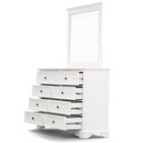 Celosia Dresser Mirror 8 Chest of Drawers Bedroom Timber Storage Cabinet - White - Rear View