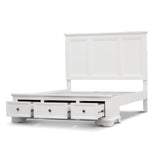 Celosia 5pc Queen Bed Frame Bedroom Suite Bedside Dresser Mirror Package - White - Front View