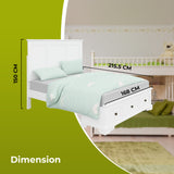 Celosia 5pc Queen Bed Frame Bedroom Suite Bedside Dresser Mirror Package - White - Top-Down View