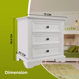 Celosia 5pc Queen Bed Frame Bedroom Suite Bedside Dresser Mirror Package - White - Rear View