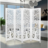 Life Dig 4 Panel Room Divider Screen Privacy Shoji Timber Wood Stand - White - Side View