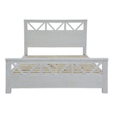 Myer King Size Bed Frame Solid Timber Wood Mattress Base White Wash - Side View
