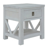 Myer 3pc Set 2 Bedside Tallboy Storage Cabinet Side End Table White Wash - Top-Down View