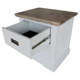 Fiona Bedside Tables 2 Drawers Storage Cabinet End Nightstand Table White Grey - Rear View