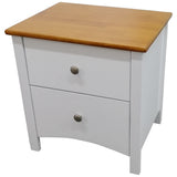 Lobelia Bedside Nightstand 2 Drawers Storage Cabinet Shelf Side End Table -White - Front View
