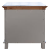 Virginia Set of 2 Bedside Nightstand 3 Drawers Storage Cabinet Side Table -White - Rear View