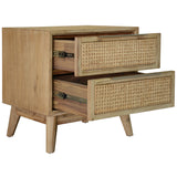 Grevillea Bedside Table Drawer Storage Cabinet Shelf Side End Table - Brown - Side View