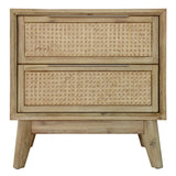 Grevillea Bedside Table Drawer Storage Cabinet Shelf Side End Table - Brown - Top-Down View