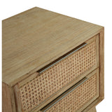 Grevillea Bedside Table Drawer Storage Cabinet Shelf Side End Table - Brown - Rear View