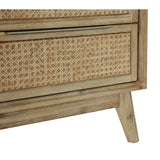 Grevillea Bedside Table Drawer Storage Cabinet Shelf Side End Table - Brown - Close-Up Angle