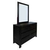 Tofino 4pc Bedside Dresser Mirror Bedroom Drawers Set Nightstand Cabinet - Black - Side View
