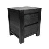 Tofino 4pc Bedside Dresser Mirror Bedroom Drawers Set Nightstand Cabinet - Black - 45-Degree Angle