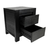 Tofino 4pc Bedside Dresser Mirror Bedroom Drawers Set Nightstand Cabinet - Black - Rear View