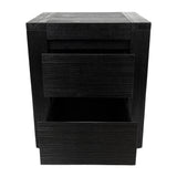Tofino Bedside Tables 2 Drawers Storage Cabinet Shelf Side End Table - Black - Side View