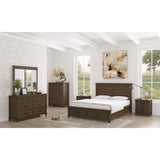 Lily Bedside Tables 3 Drawers Storage Cabinet Shelf Side End Table - Rustic Grey - Front View